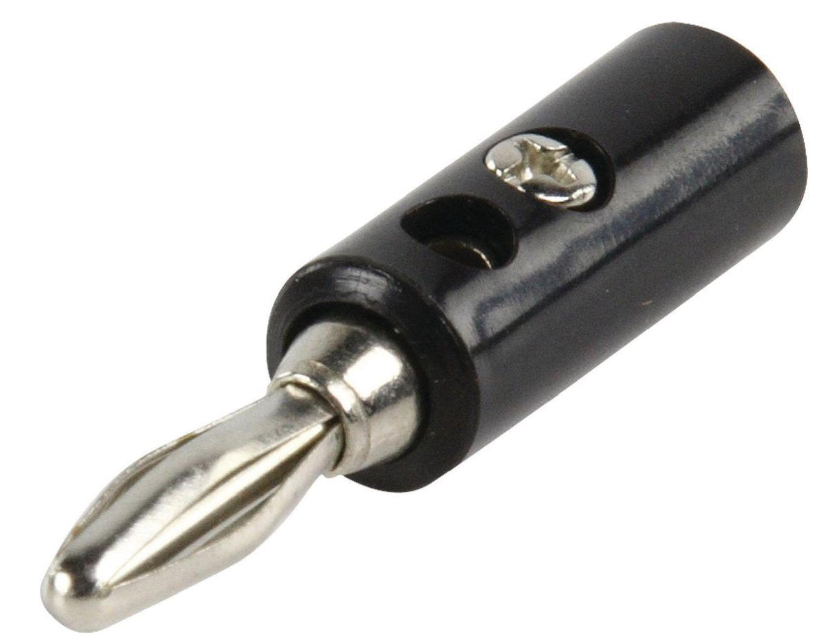 Transmedia Banaan connector voor luidsprekerkabel tot 4 mm / zwart