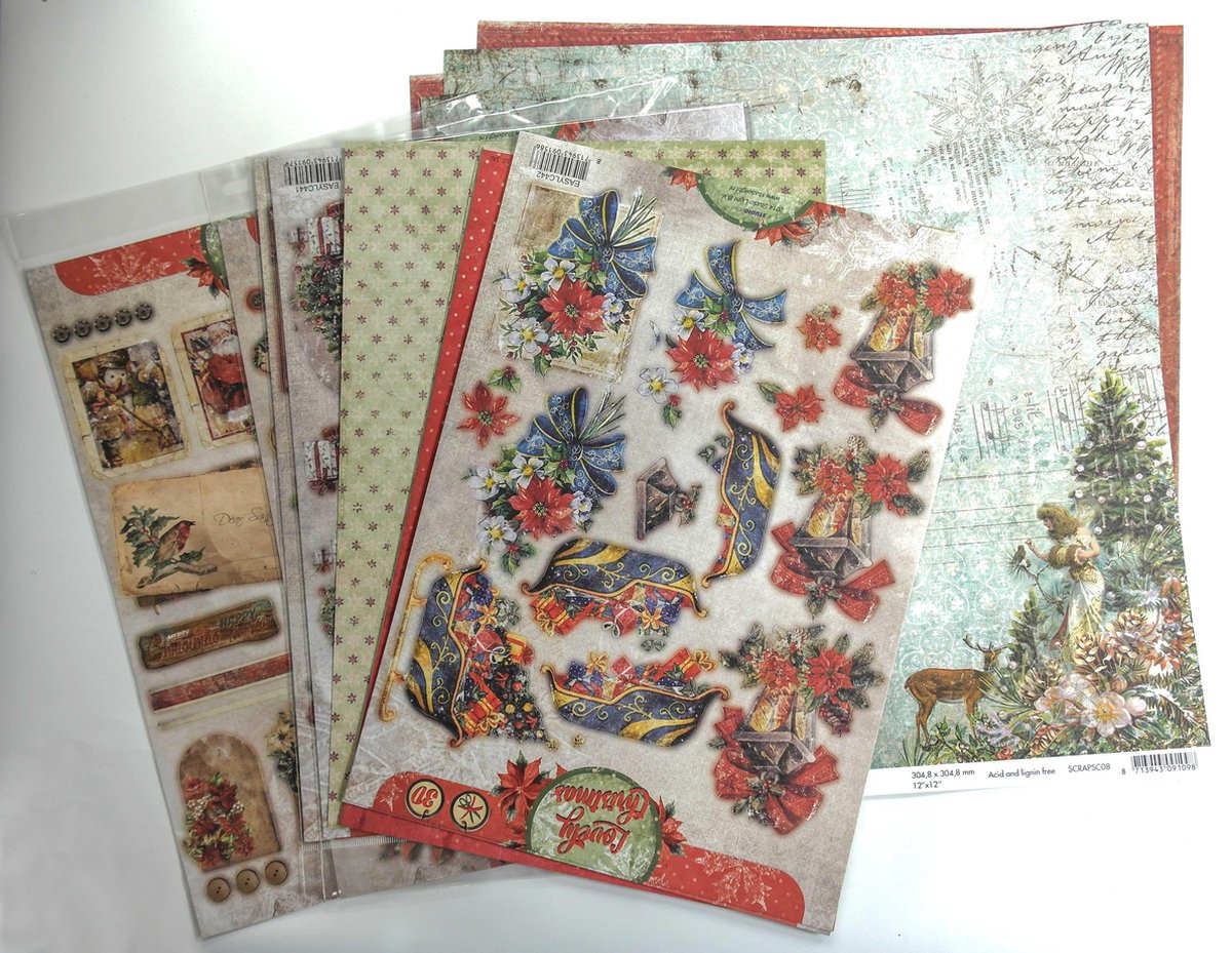 Joy!Crafts Papierset Lovely Christmas/ Designpapier / 3D papier / Nostalgisch Designpapier1000/0025