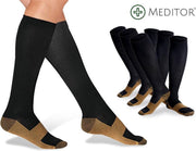 MeditorPlus Copper Therapeutische Compressiesokken 3 paar - Zwart - L/XL