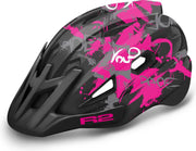 R2 Wheelie Kinderen Fietshelm Zwart/Roze S 52-56cm