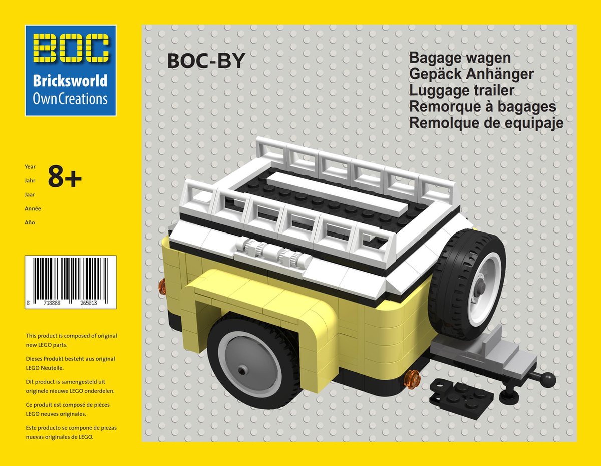 BOC-BY Bagagewagen Gele add-on voor LEGO® 10271 Fiat 500