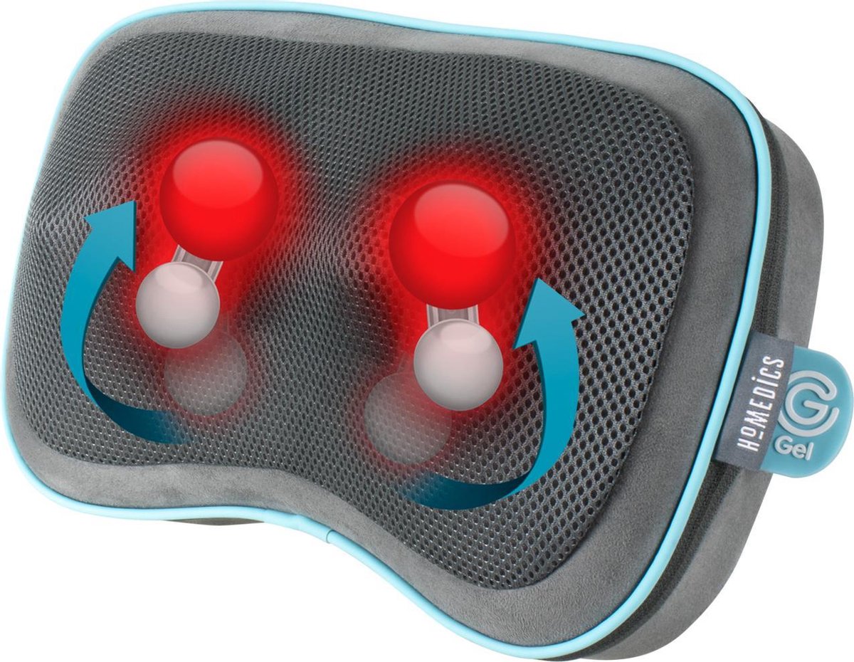 HoMedics GST550HRC Draadloze Gel Massagekussen met Warmte - Shiatsu - Inclusief Reistas