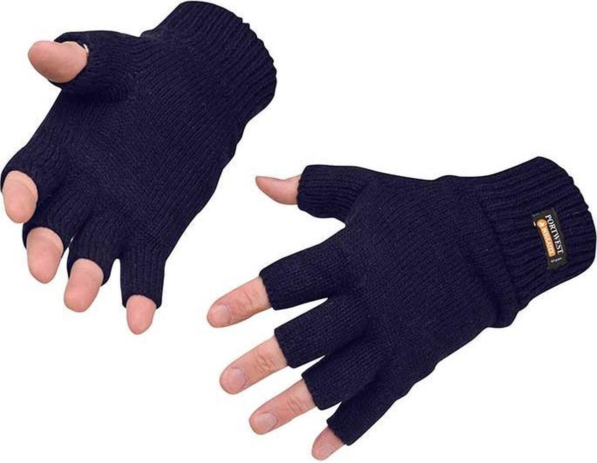 Vingerloze Gevoerde Handschoenen Marine Blauw