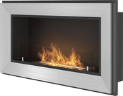 Bio ethanol haard - met glasplaat - 90 x 49 cm - sfeerhaard inbouwhaard  -INOX -Infire