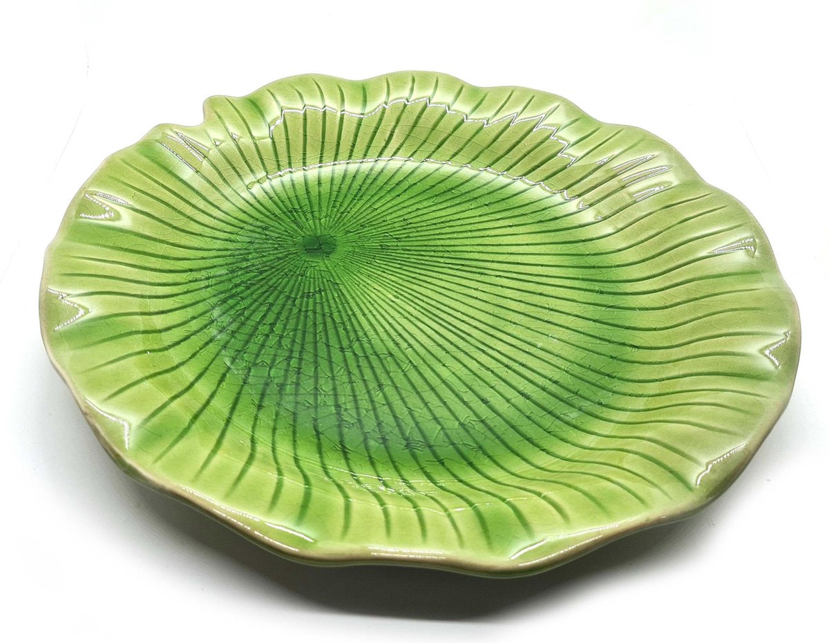 Bord - Schaal - Presenteerschaal - Serveerschaal Groen 30 cm | set van 2 stuks