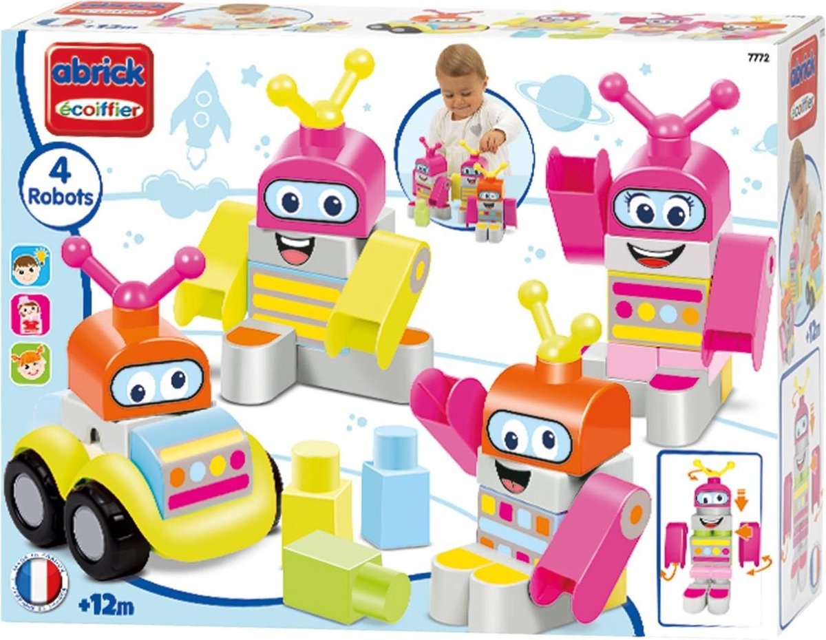 écoiffier Maxi Abrick: Bouwblokken Robotfiguren 4-delig