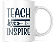 Mok Teach Love Inspire | Juf Bedankt Cadeau | Meester Bedankt Cadeau | Leerkracht Bedankt Cadeau | Einde schooljaar Bedankt Cadeau