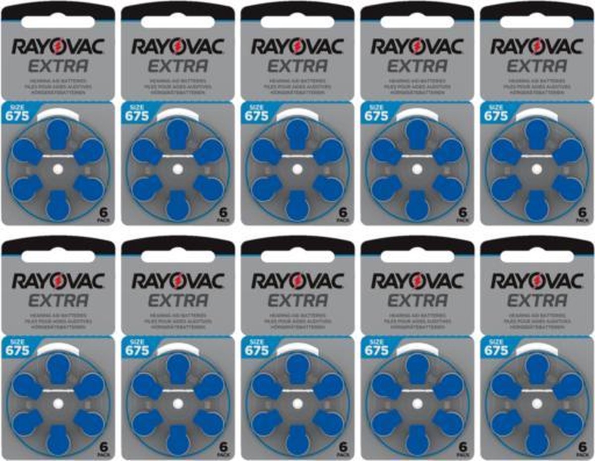 Rayovac Extra Hoorbatterijen 675 Blauw 60 pack