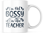 Mok I'm not bossy I'm the Teacher | Juf Bedankt Cadeau | Meester Bedankt Cadeau | Leerkracht Bedankt Cadeau | Einde schooljaar Bedankt Cadeau
