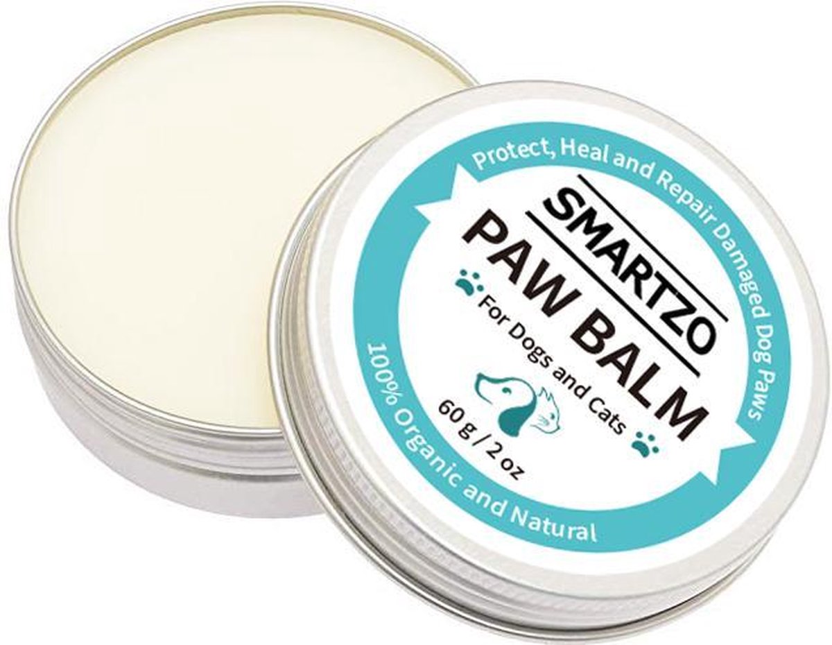 Poot balsem – Neus balsem - Huisdieren – Dieren – Poot verzorging / Neus verzorging – Verzorging droge en gebarsten poten – Snelwerkende formule - Hydraterend – Bio Balm - Potenbalsem - Neusbalsem - 60 gram