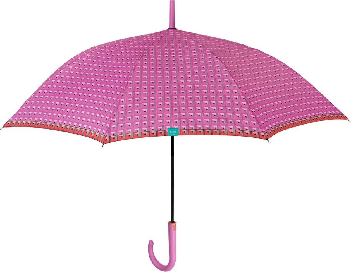 Perletti Paraplu Time Automatisch Dames 102 Cm Microfiber Roze