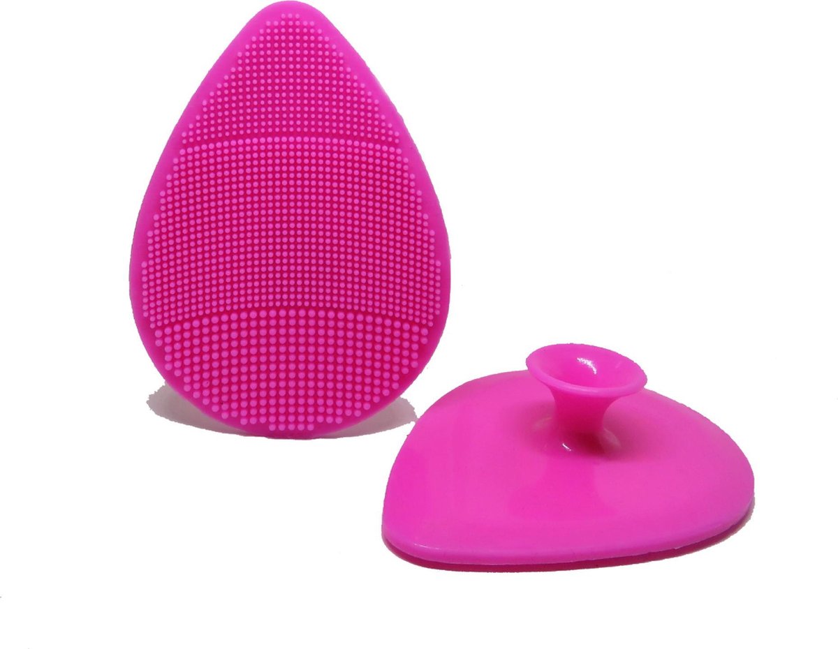 2 stuks silicone gezichtsreiniger roze– diepe reiniging poriën – tegen acne en puistjes – black heads verwijderen – stimulatie bloedsomloop – verbetering opname producten