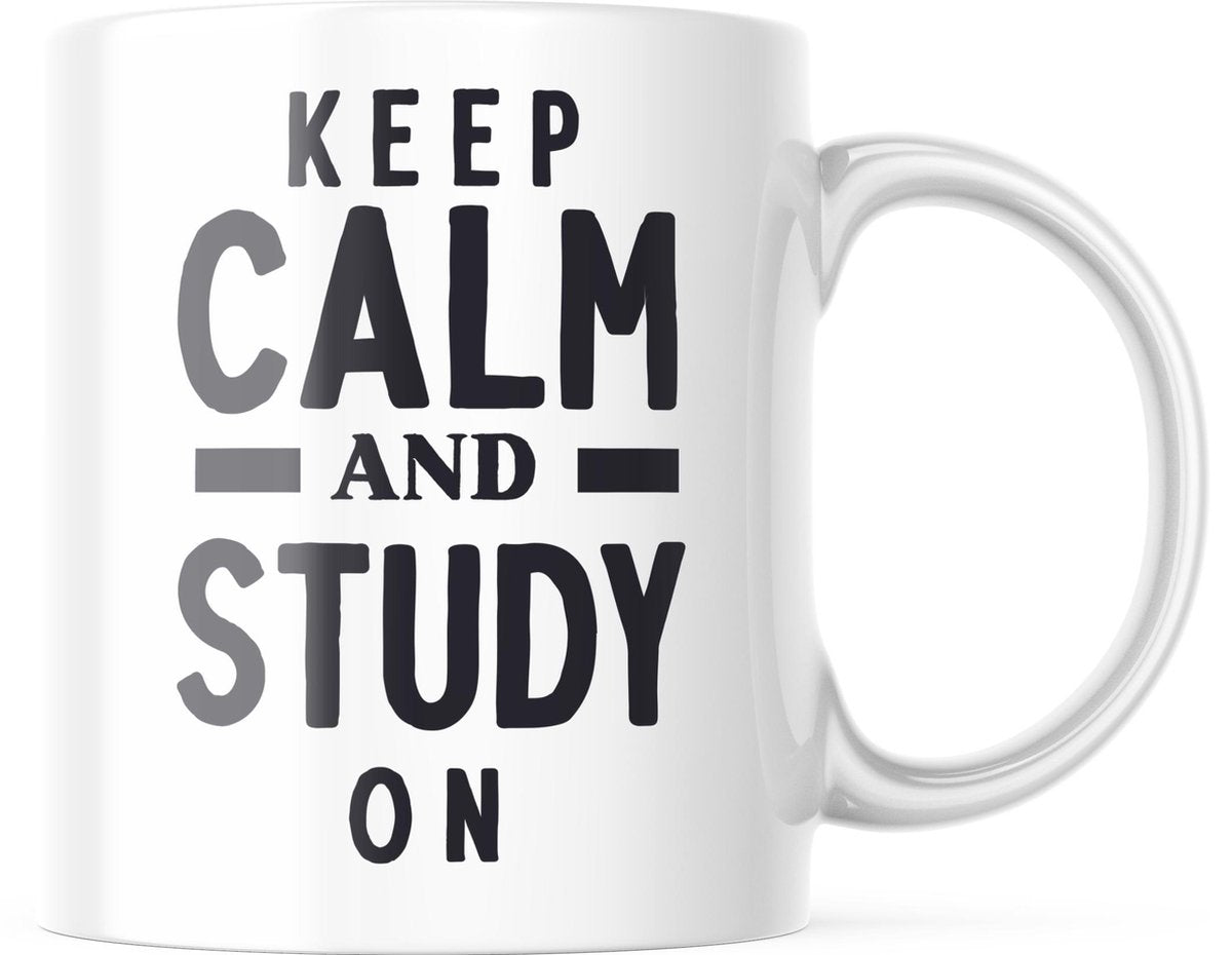 Mok Keep calm and study on | Juf Bedankt Cadeau | Meester Bedankt Cadeau | Leerkracht Bedankt Cadeau | Einde schooljaar Bedankt Cadeau