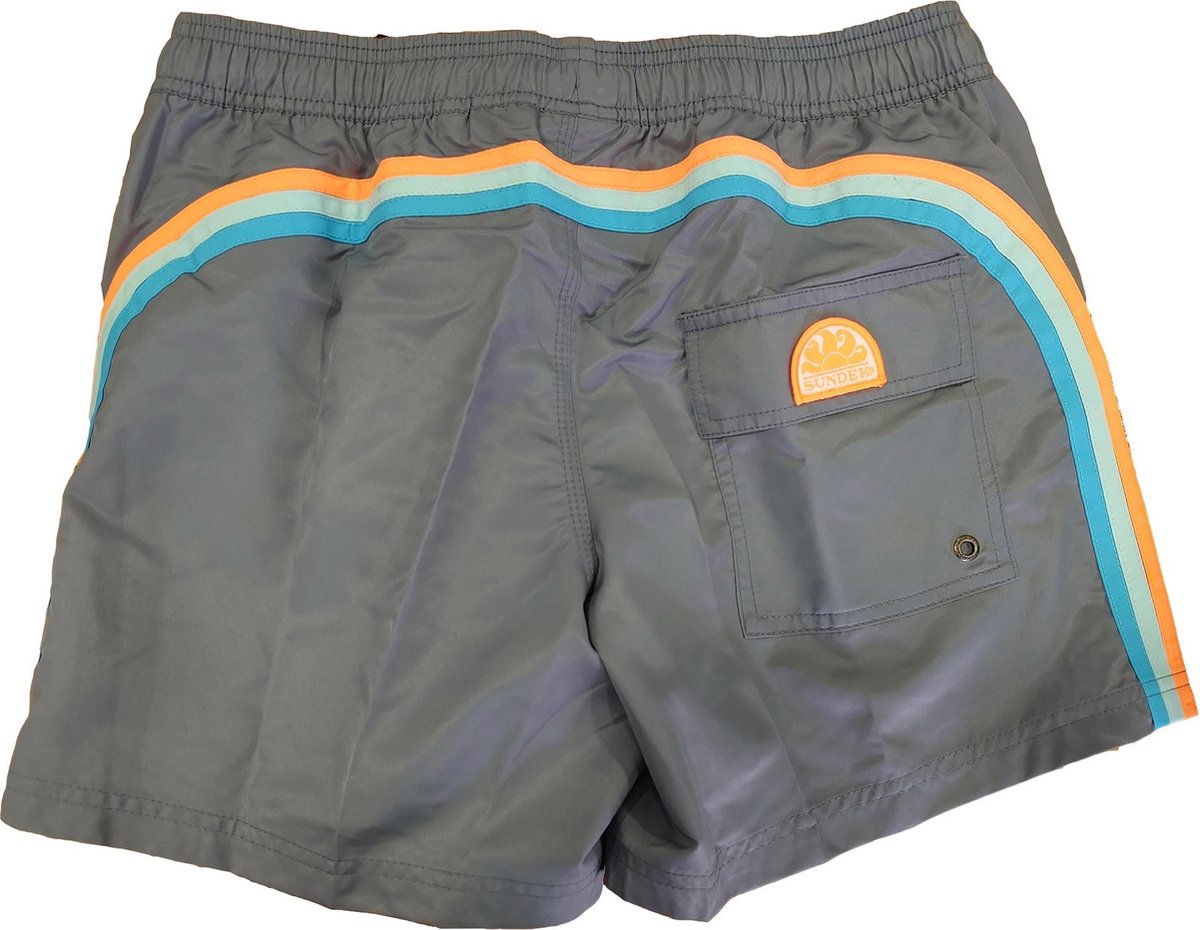 Sundek M504 Uni Board short Heren - M504  14Mid Length Swim Shorts with Rainbow Logo - Maat XL  - Kleur  Grijs / Concrete