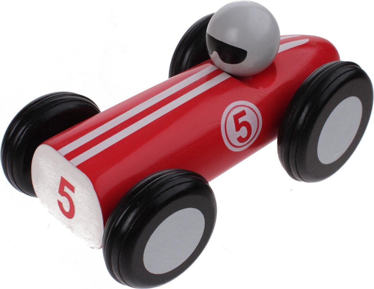 Jouéco Houten Raceauto 16 Cm Rood