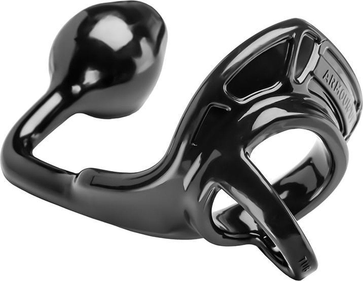 Armour Tug Lock - Medium Plug - Black - Cock Rings - black - Discreet verpakt en bezorgd