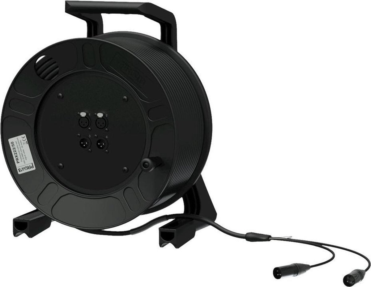 Procab / Neutrik PRX222 2x XLR (m) - 2x XLR (v) audiokabel op haspel - 50 meter