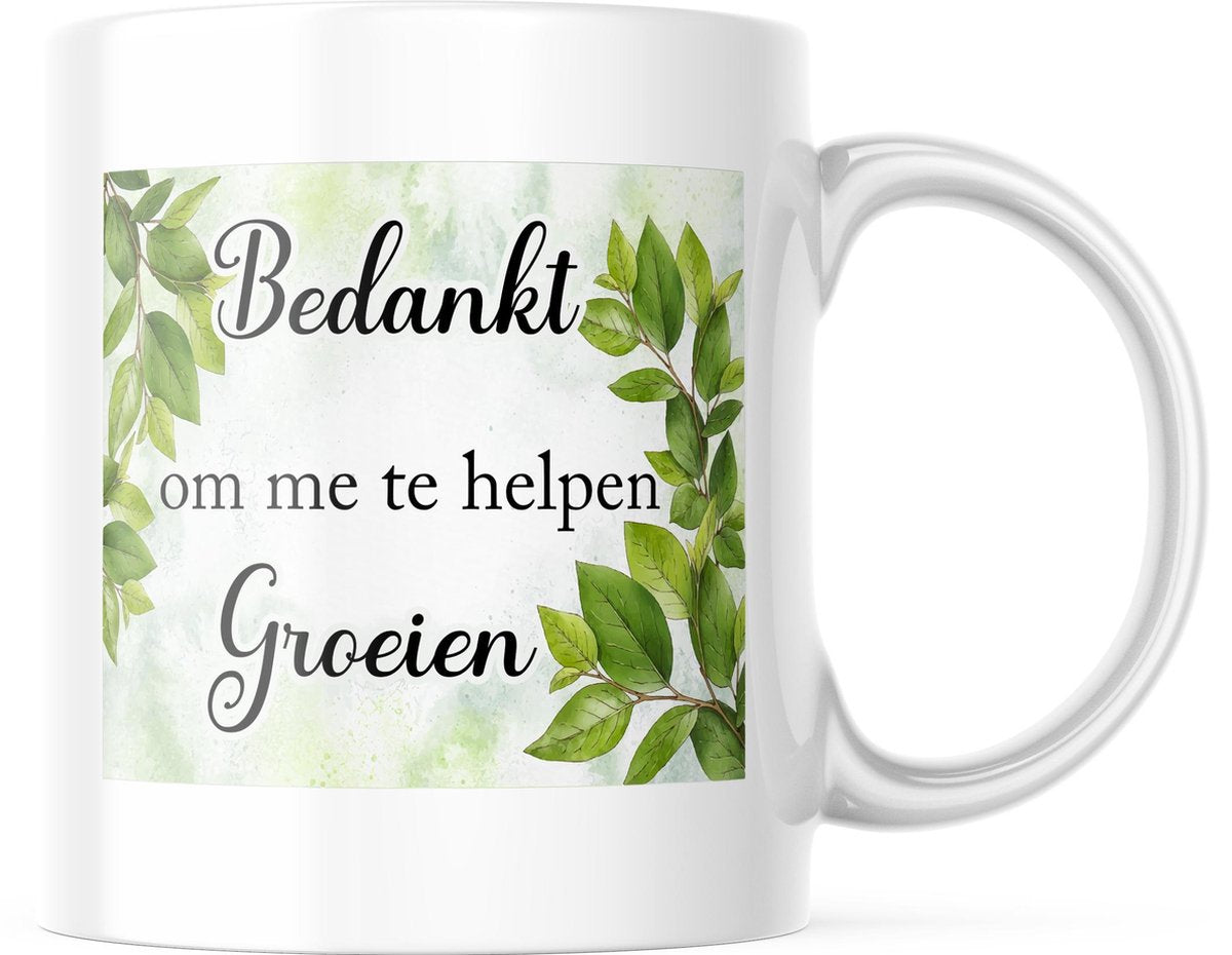 Mok bedankt om me te helpen groeien | Juf Bedankt Cadeau | Meester Bedankt Cadeau | Leerkracht Bedankt Cadeau | Einde schooljaar Bedankt Cadeau