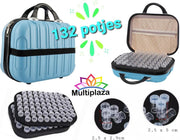 Luxe hardcase sorteerkoffer "MULTIPLAZA" met 132 potjes - BLAUW - hobby - creatief - diamond painting - kralen - glitter - organiseren - opberg
