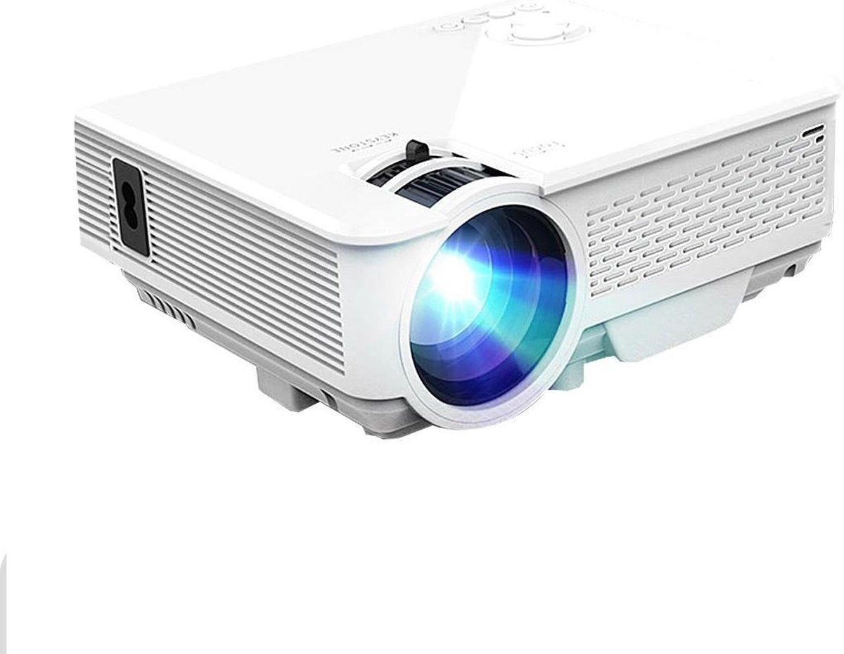 DrPhone KMT Beamer – Draagbare Projector-  720P HD – 2400 Lumen - Mirroring Versie (smartphone verbinden) - Beamer – HD Multimedia