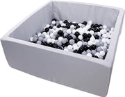 Ballenbad Active incl 450 ballen - Licht Grijs - binnen en buiten - Ballenbad baby vierkant 130x130x50 - Ballenbak baby - Ballenbak - Luxe ballenbak voor kinderen