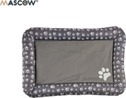 Hondenkussen - Met Pootjes Afdruk - Hondenmand - Honden Ligbed - Hondenbed - Slaapkussen - Hondenslaapkussen - Grijs Slaapkussen Hond - Afneembaar - 84 x 54 x 7 cm