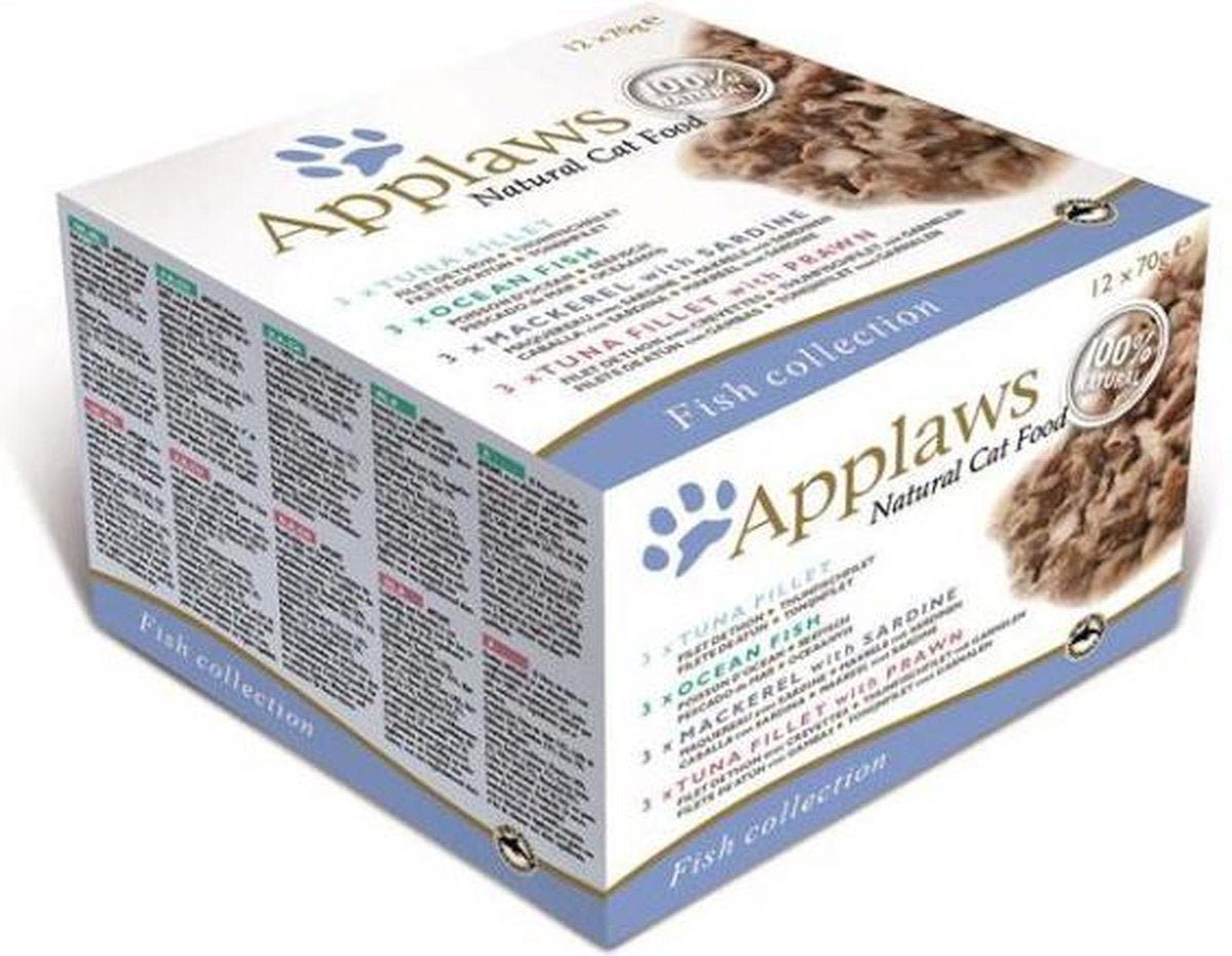 Applaws cat blik adult multipack fish selection kattenvoer 12x70 gr