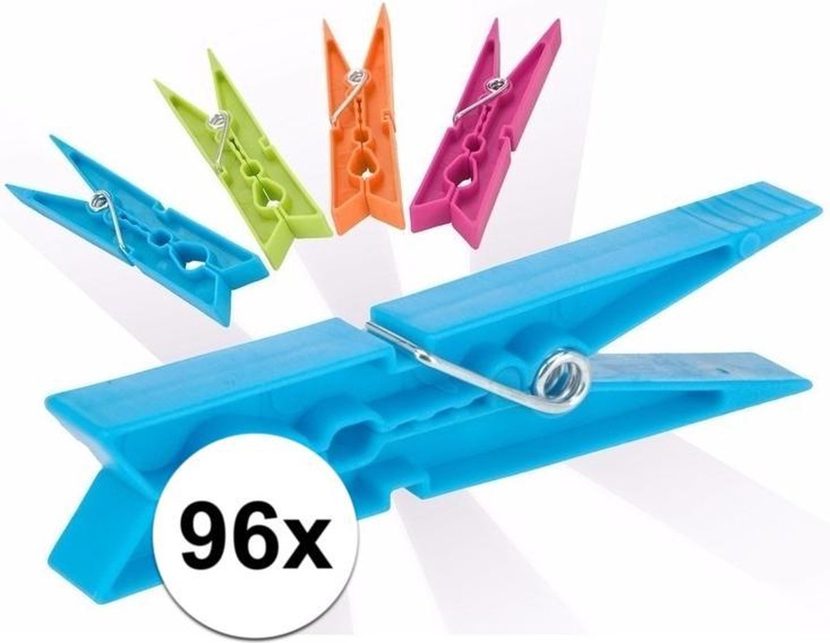Gekleurde wasknijpers - 96 stuks - knijpers