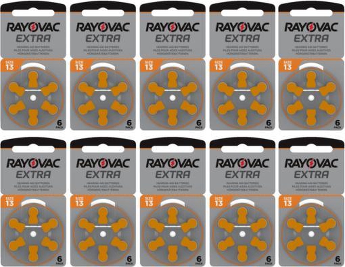 Rayovac Extra Hoorbatterijen 13 Oranje 60 pack