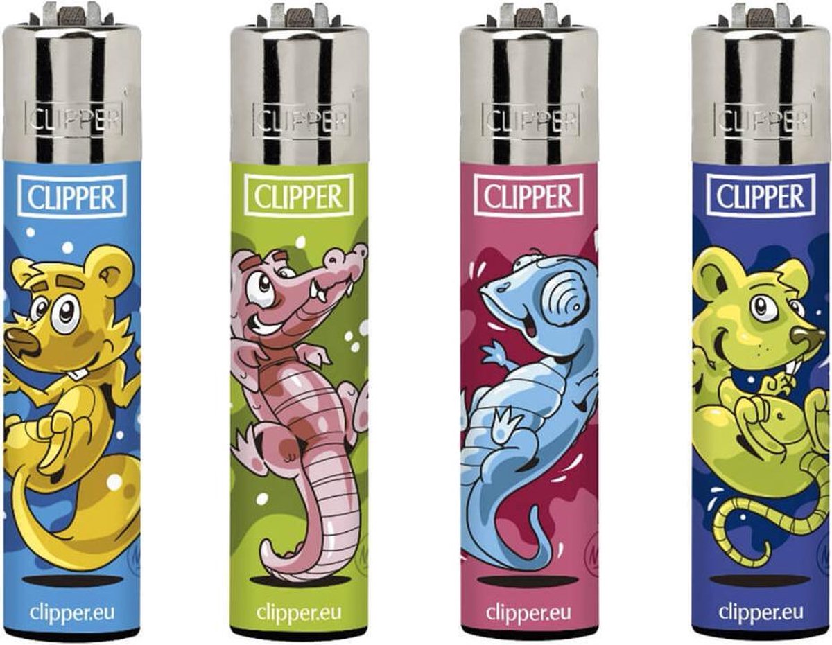 Clipper Aansteker - Splash Animals - 4 stuks