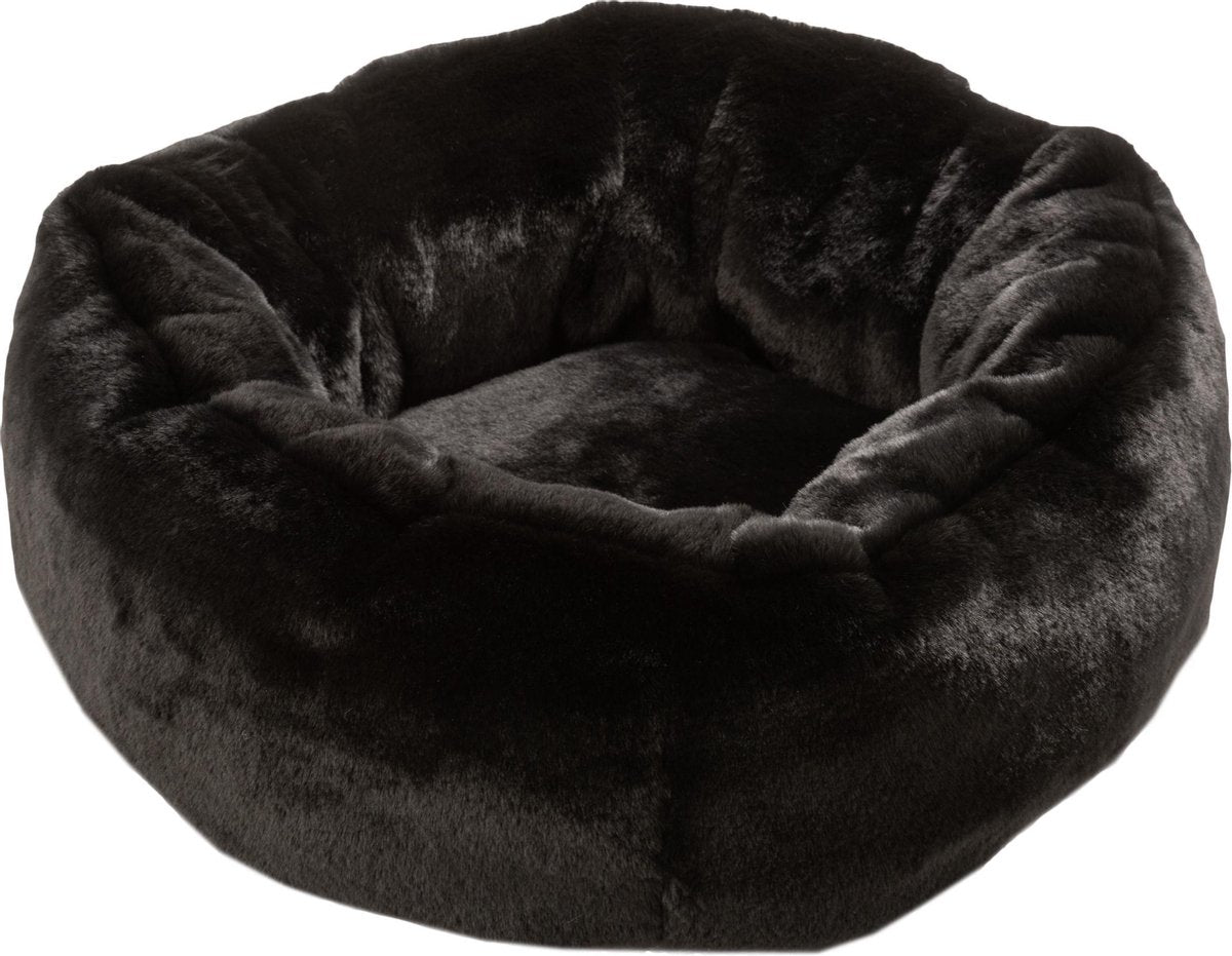 J-Line Kattenmand Rond Polyester Zwart