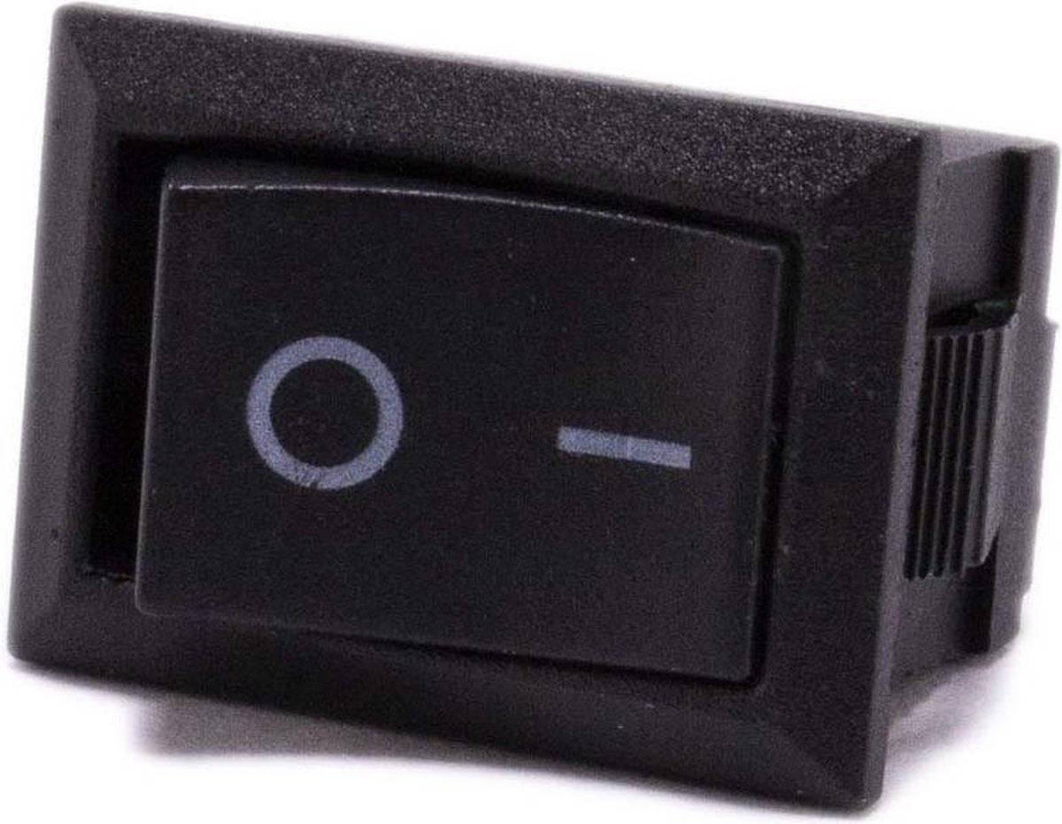Schakelaar aan uit zwart 21mm x 15mm voor elektrische kinderauto - kindermotor - kinderquad - kindertractor - accuvoertuig