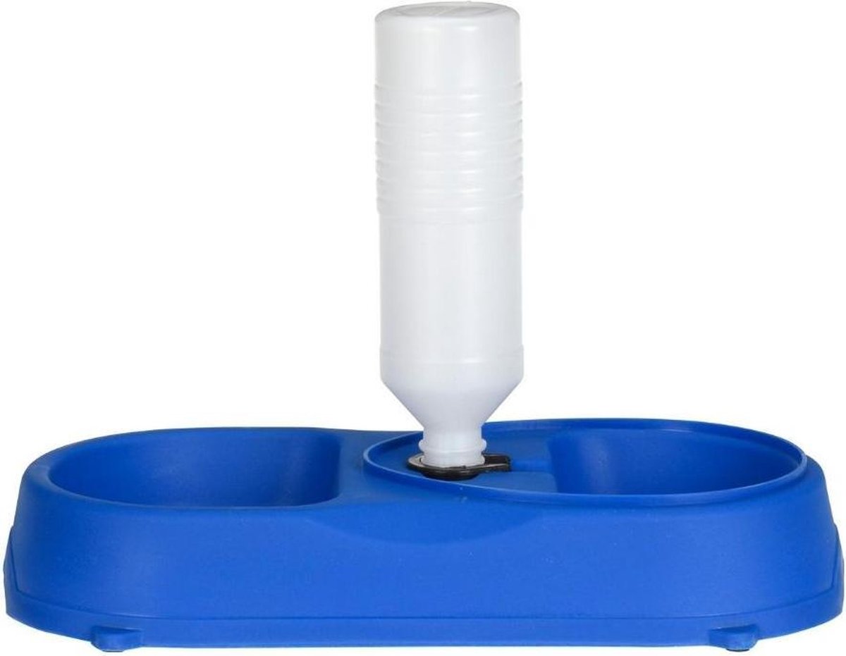 Orange85 Voerbak - Kat - Hond - konijn - Drinkbak - Dieren - kunststof - Blauw - Wit