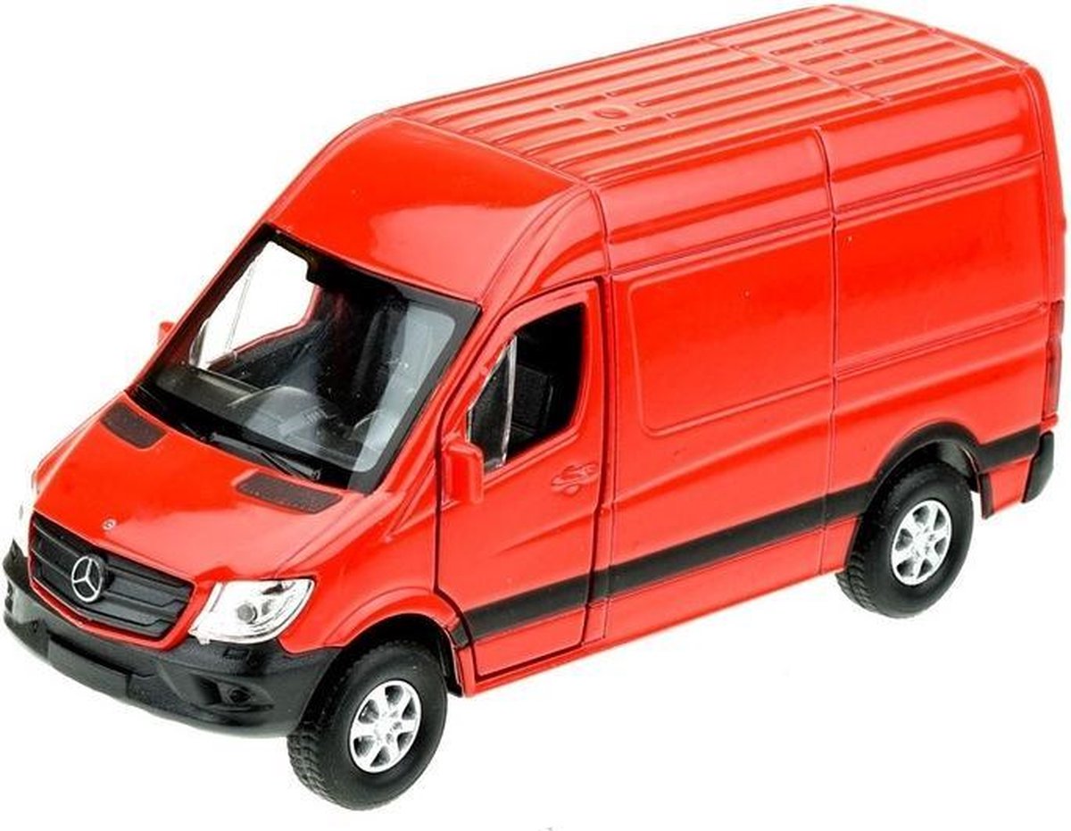 Modelauto Mercedes Benz Sprinter rood 1:34