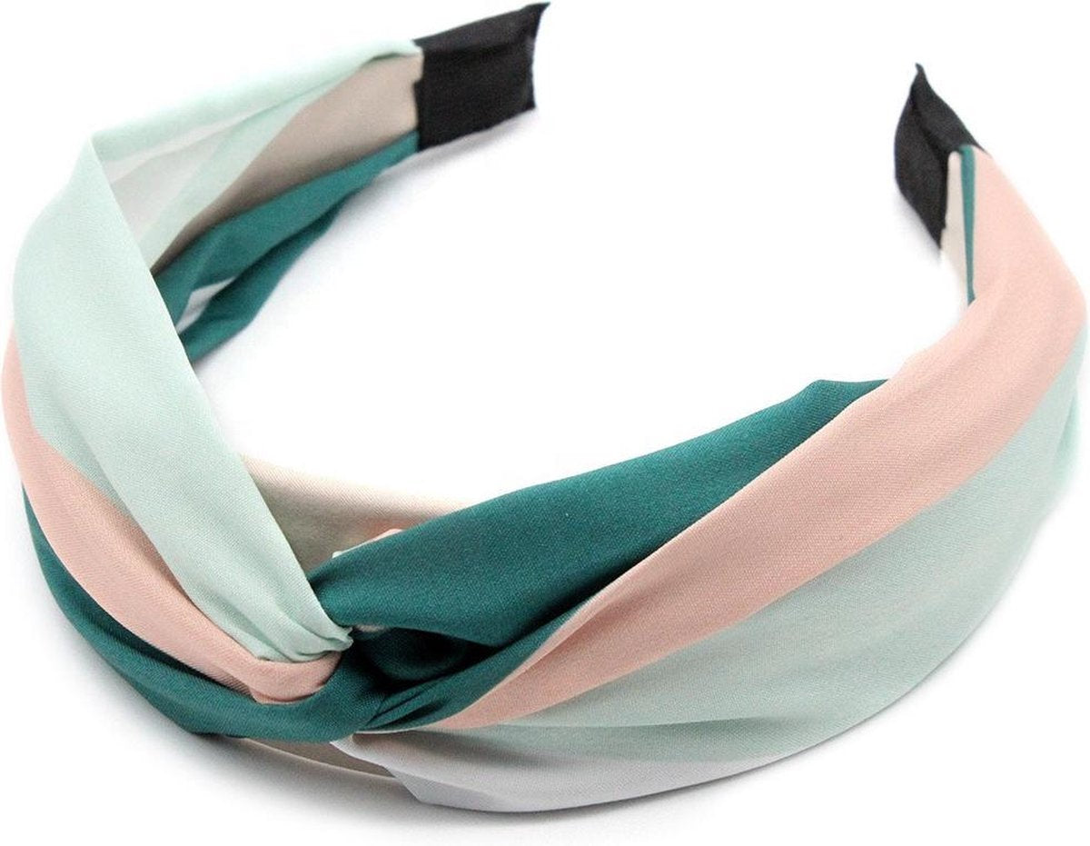 Dames diadeem tweekleurig roze groen - dames haarband - meiden - tieners