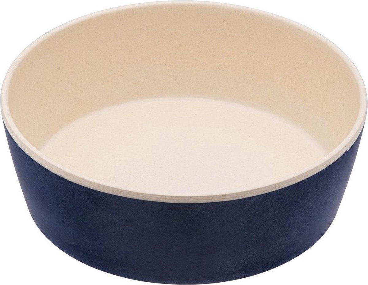 Bamboe voerbak/waterbak voor honden - duurzaam & trendy - Beco Printed Bowls in 5 Kleuren in 2 maten - Kleur: Blauw