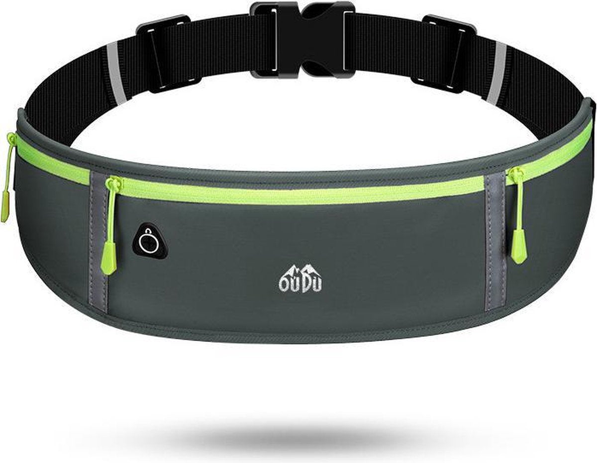 TDR - Heuptasje sport – running belt - verstelbare buideltas van 60 tot 120 cm - waterafstotend - grijs