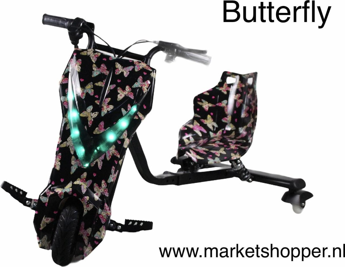Elektrische drift trike karts met vering en LED verlichting - drie racestanden – Butterfly