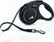 Flexi New Classic Tape - Hondenriem - Zwart - 5 m - (<15 kg)
