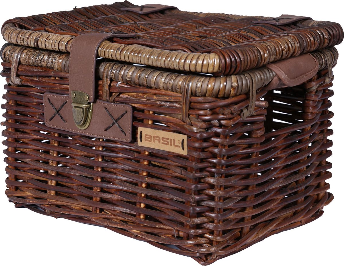 Basil Denton Fietsmand M - Voor - Rotan - Bruin - Medium