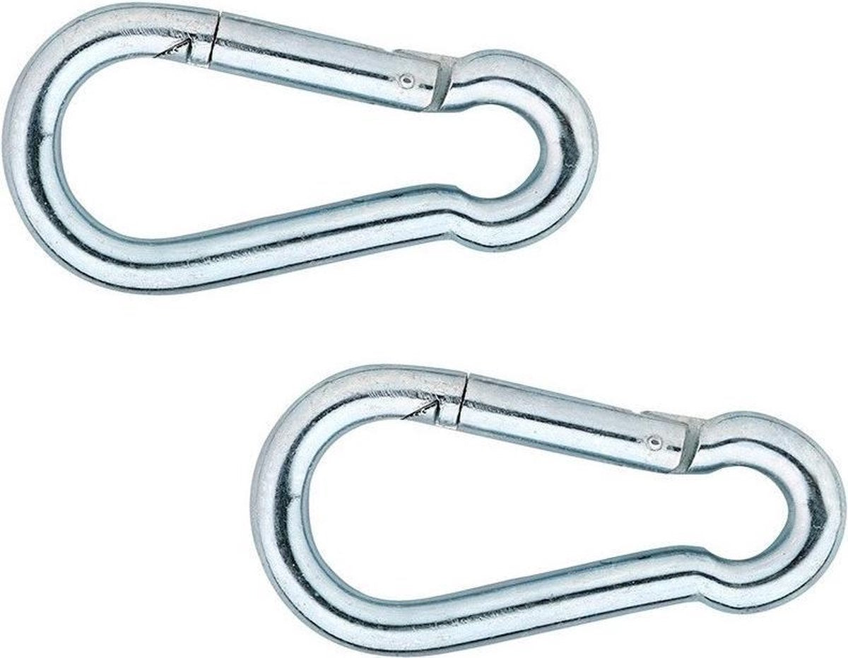6x stuks karabijnhaak / karabijnhaken verzinkt staal 6 cm - snaphooks/ carabiners
