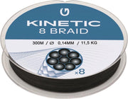 Kinetic 8 Braid - Black - Gevlochten lijn - 300m - 0.14mm - 11.5kg - Zwart