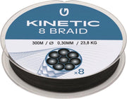 Kinetic 8 Braid - Black - Gevlochten lijn - 300m - 0.30mm - 23.8kg - Zwart