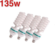 4 X E27 FOTO LAMPEN SPIRAAL LAMP 5500K 135W DAGLICHT SPAARLAMPEN