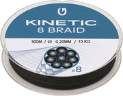 Kinetic 8 Braid - Black - Gevlochten lijn - 300m - 0.20mm - 15.0kg - Zwart