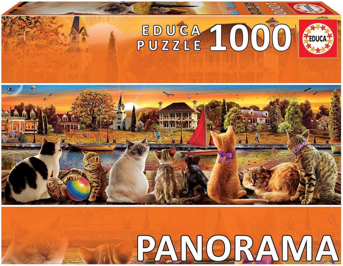 Educa Borras - Cats on the Quay 1000 Piece Panorama Jigsaw Puzzle