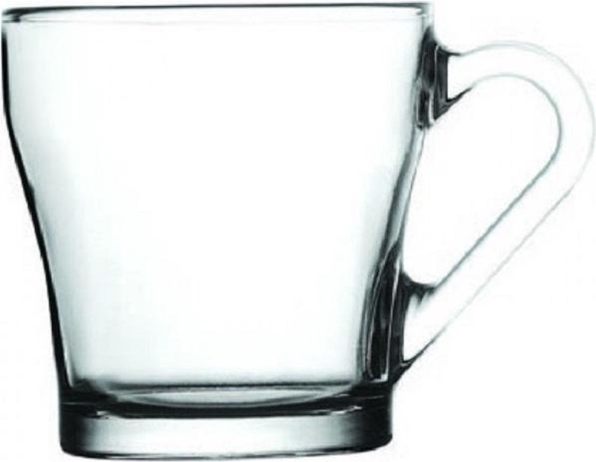 Pasabahce Chroma - Koffie/Theeglazen Met Oor - 205 ml - Set van 2