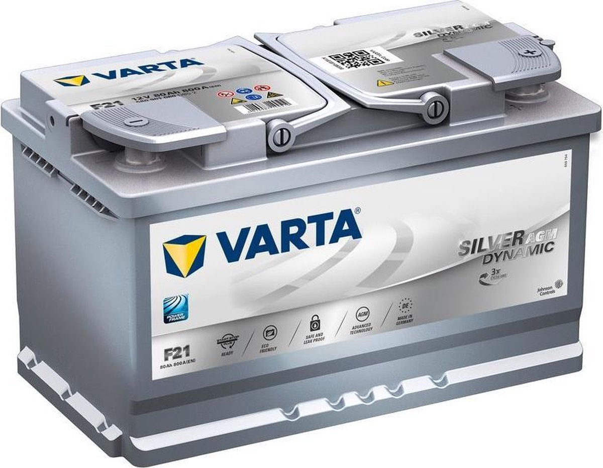 Varta Start-Stop Silver Dynamic AGM 580901080 F21 12V 80 Ah 800A/EN Start Accu 4016987144510