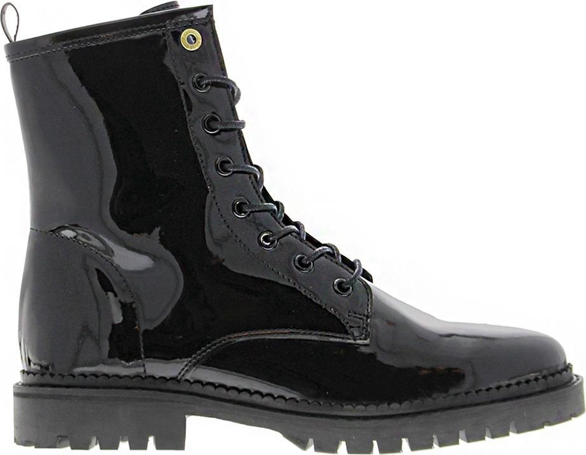 Tango | Bee 281-b black patent biker boot - black sole/welt | Maat: 39