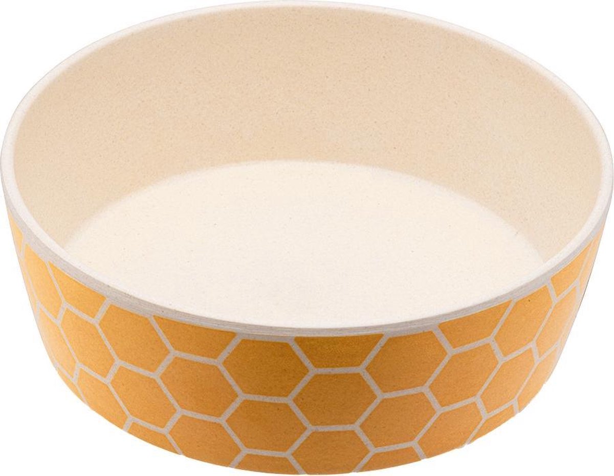 Bamboe voerbak/waterbak voor honden - duurzaam & trendy - Beco Printed Bowls in 5 Kleuren in 2 maten - Kleur: Honingraat